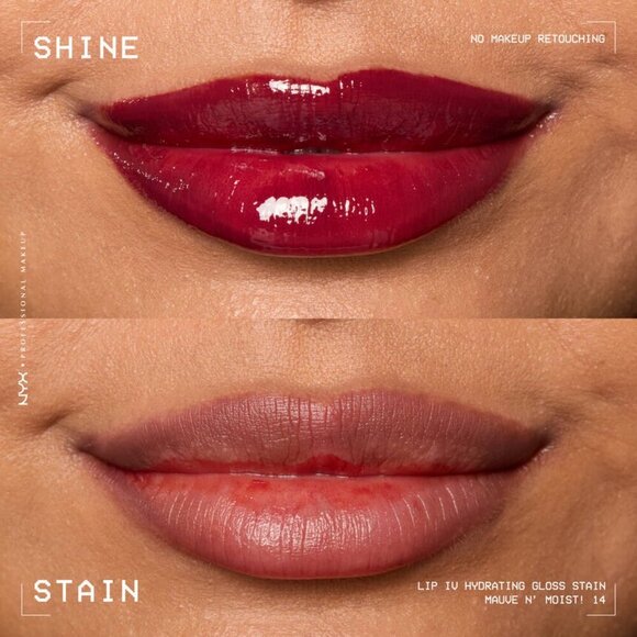 Mauve N Moist shade NYX Lip IV Hydrating Gloss Serum and Stain - Picture 4 of 4